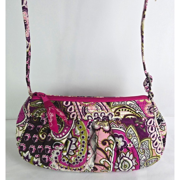 Vera Bradley Handbags - Vera Bradley Multicolor Paisley Quilted Crossbody Bag Zip Top Detachable Strap